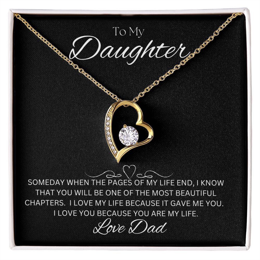TO MY DAUGHTER - Love Dad - Forever Love Necklace (Black background)