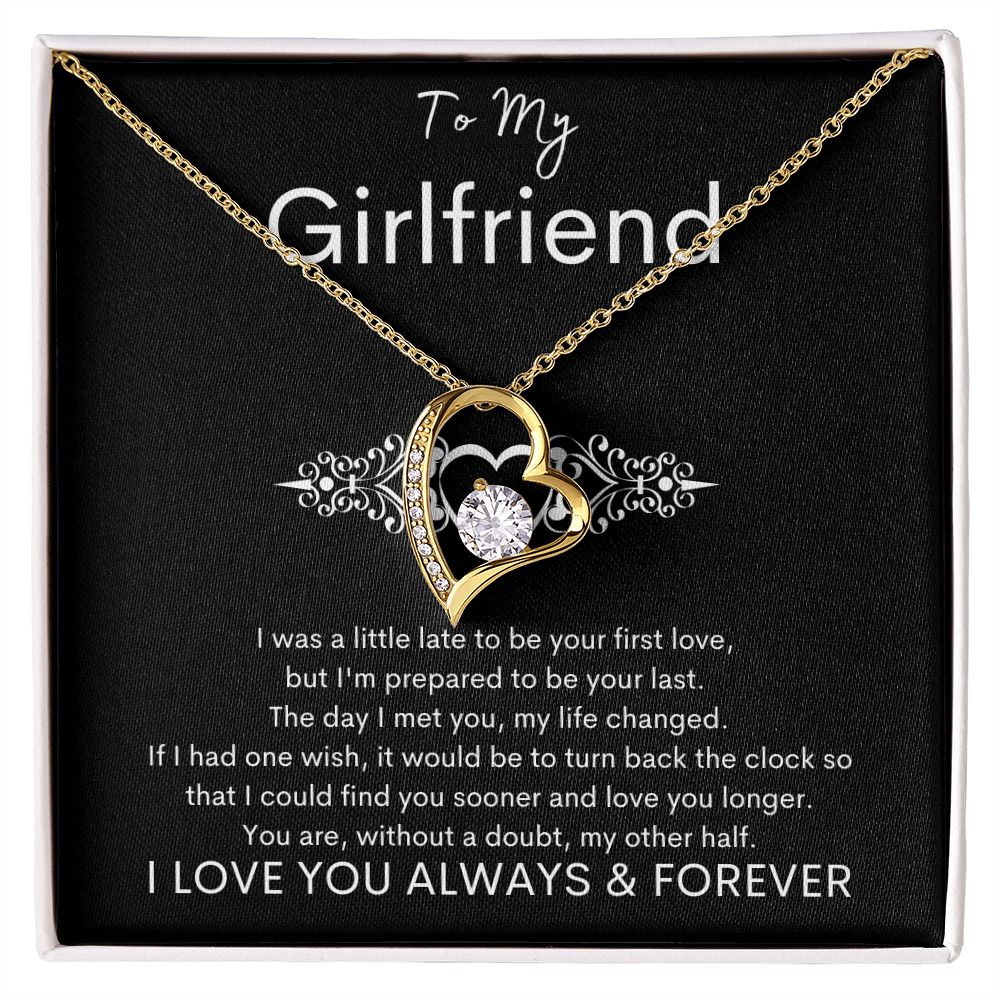 TO MY GIRLFRIEND - My Other Half - Forever Love Necklace (Black background)