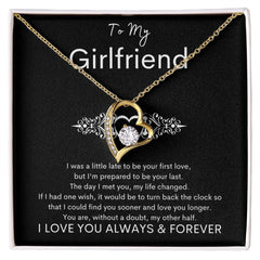 TO MY GIRLFRIEND - My Other Half - Forever Love Necklace (Black background)