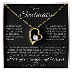 TO MY SOULMATE - One Thing - Forever Love Necklace (Black background)