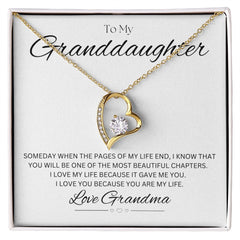 TO MY GRANDDAUGHTER - Love Grandma - Forever Love Necklace (White background)