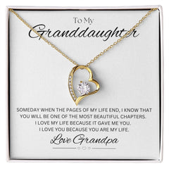 TO MY GRANDDAUGHTER - Love Grandpa - Forever Love Necklace (White background)