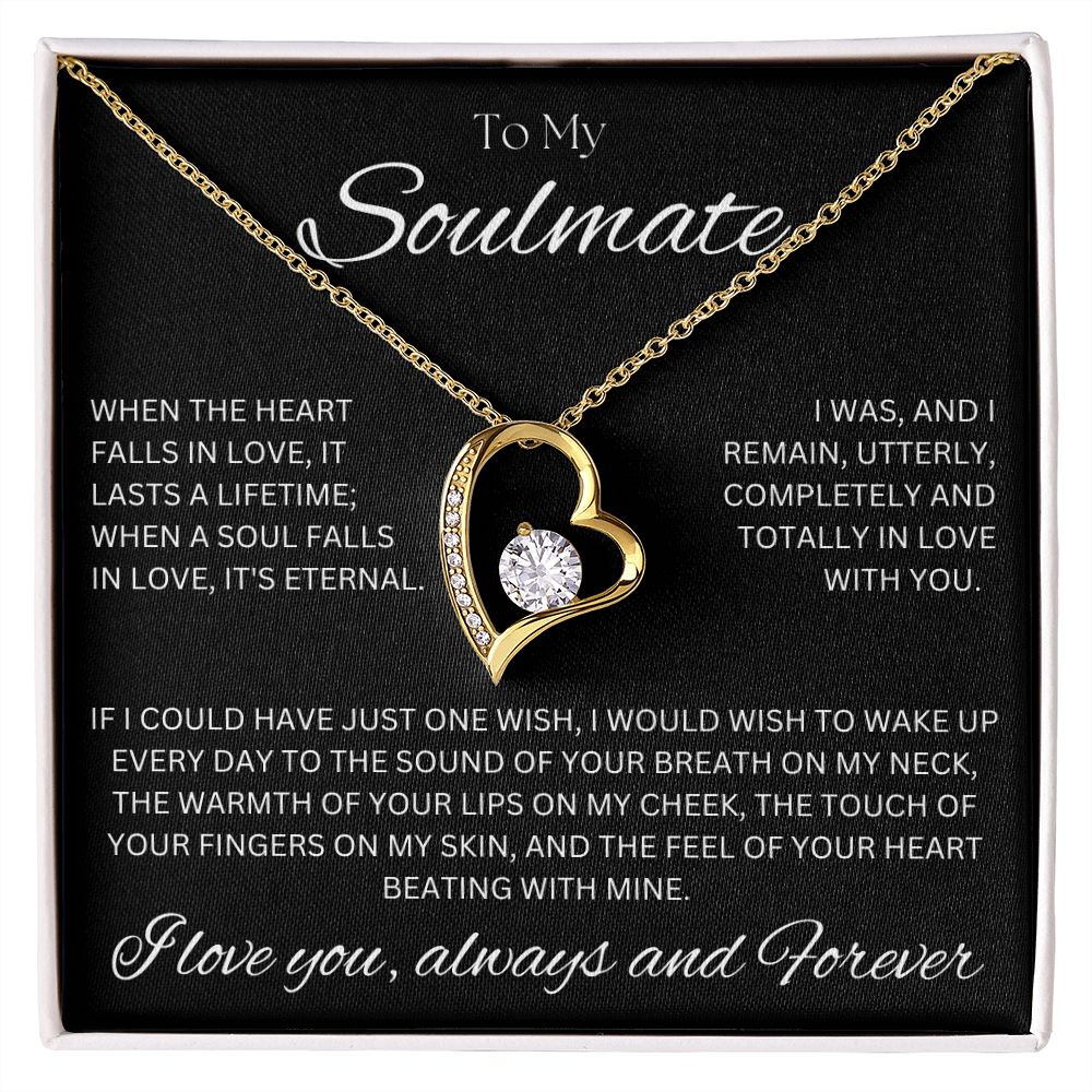 TO MY SOULMATE - One Wish - Forever Love Necklace (Black background)