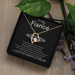 TO MY FIANCE - My Other Half - Forever Love Necklace (Black background)