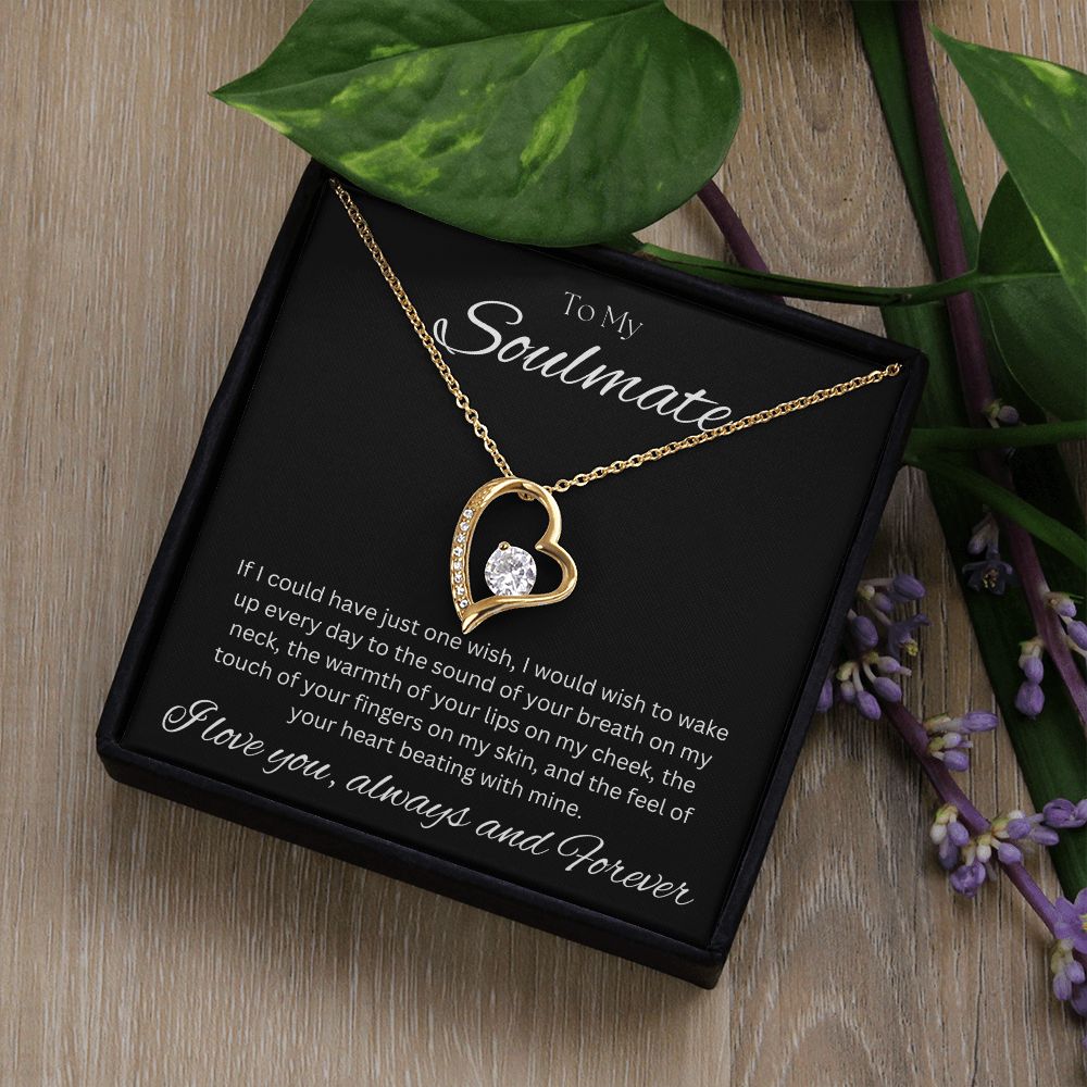 TO MY SOULMATE - Always and Forever - Forever Love Necklace (Black background)