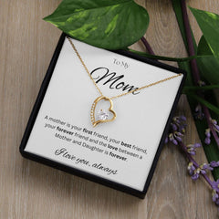 TO MY MOM - Between a Mother and Daughter - Forever Love Necklace (White background)