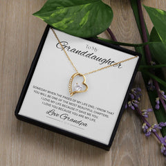 TO MY GRANDDAUGHTER - Love Grandpa - Forever Love Necklace (White background)