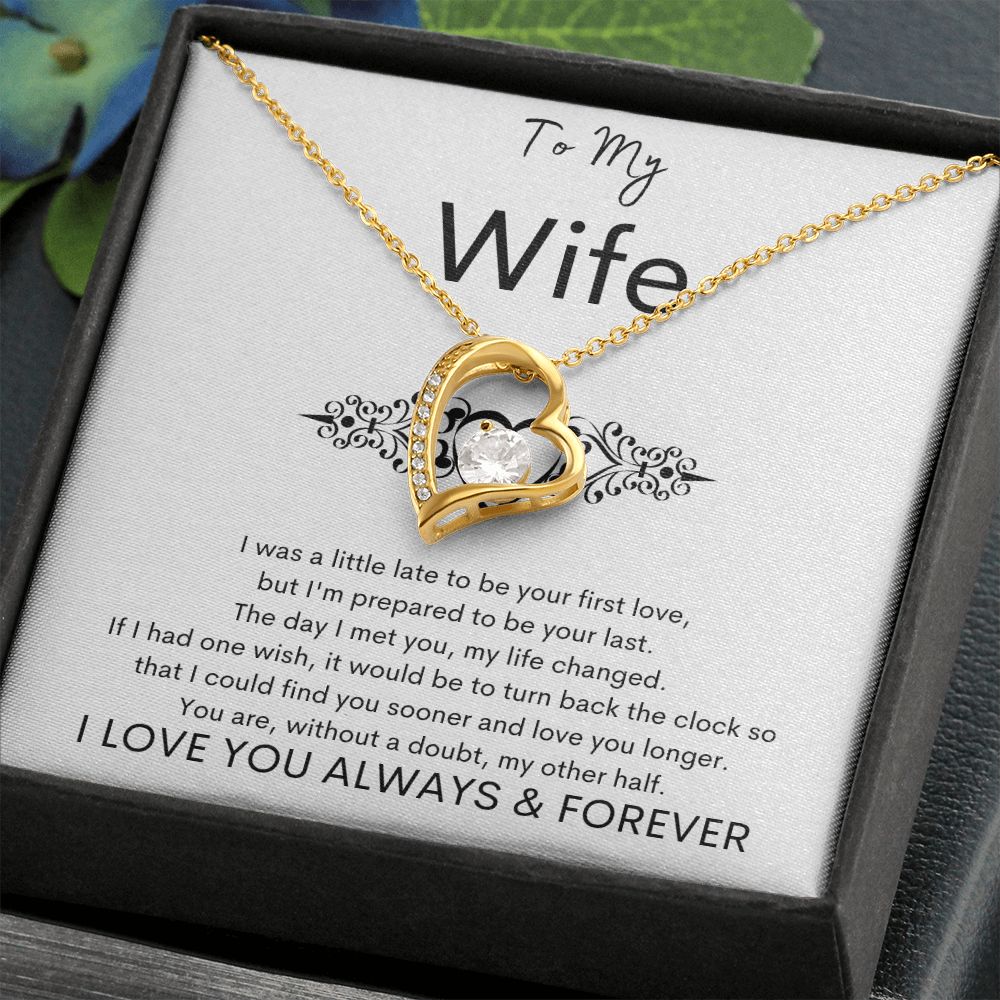 TO MY WIFE - My Other Half - Forever Love Necklace (White background)