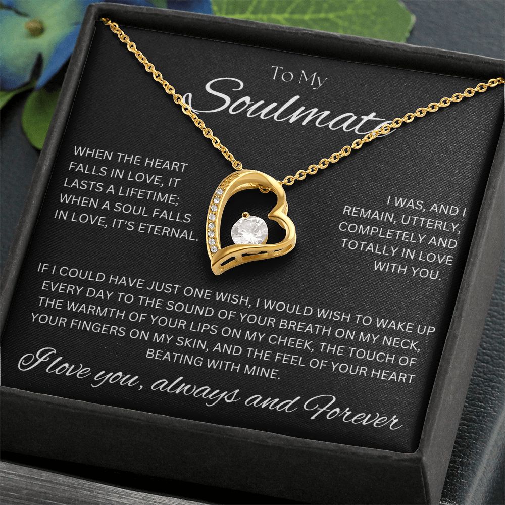 TO MY SOULMATE - One Wish - Forever Love Necklace (Black background)